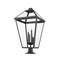 Z-Lite Talbot 4 Light Outdoor Pier Mounted Fixture, Black & Clear Beveled 579PHXLXR-533PM-BK - alternate 5